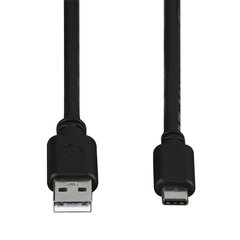 Кабель USB-C Hama, USB 2.0, разъем USB-C - разъем USB-A, 480 Мбит/с, 1 м, черный цена и информация | Кабели для телефонов | 220.lv