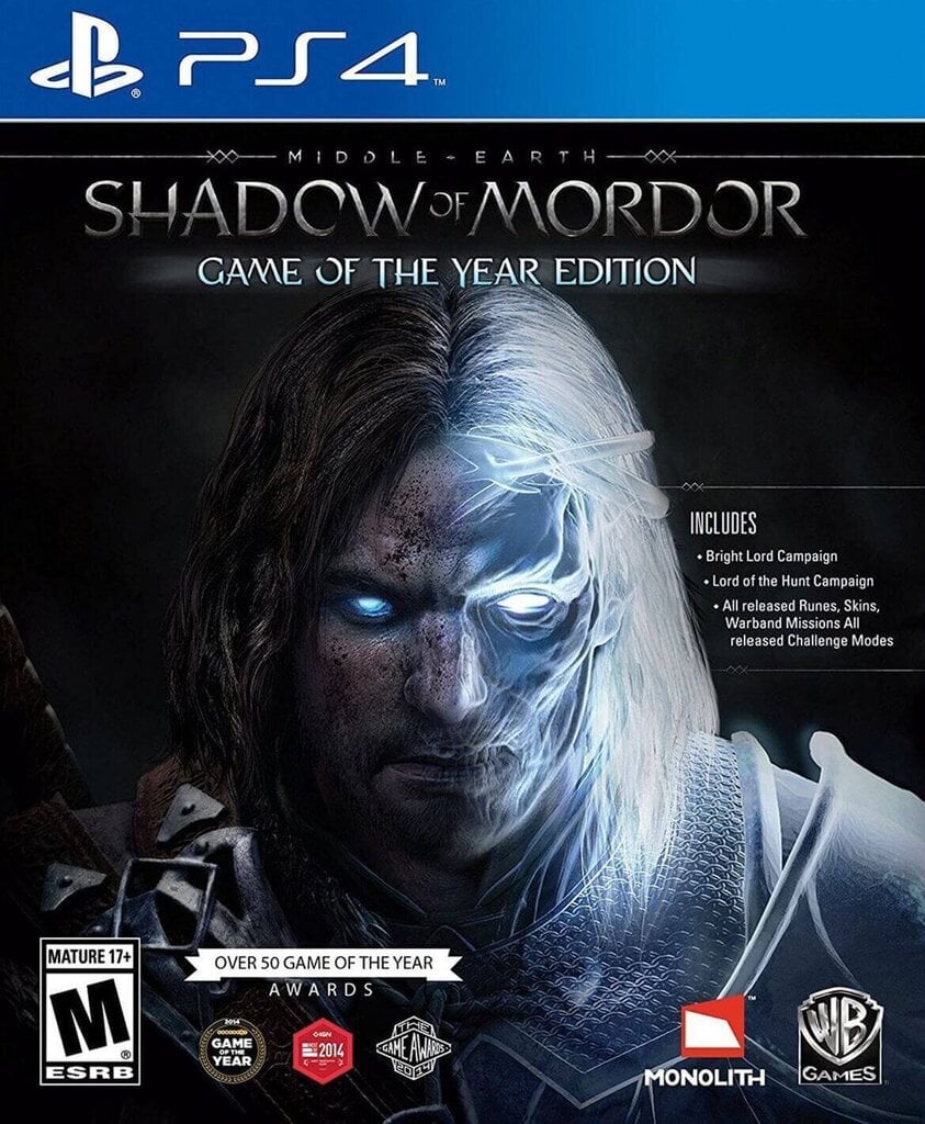 Компьютерная игра PS4 Middle-Earth: Shadow of Mordor GOTY Edition цена |  220.lv