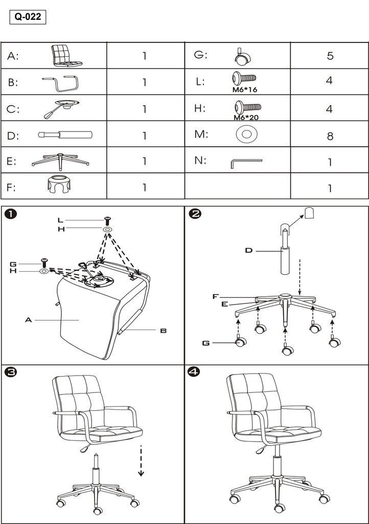 Biroja krēsls Q-022 цена и информация | Biroja krēsli | 220.lv