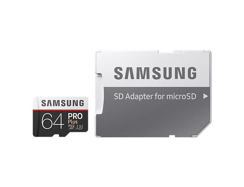 Samsung PRO+ microSDXC 64GB UHS-I U3 (90MB/s/100MB/s) cena un informācija | Atmiņas kartes mobilajiem telefoniem | 220.lv