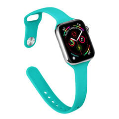 (15 zilganzaļa) Plāna silikona siksniņa Apple pulkstenim 40 mm 44 mm 41 mm 45 mm 38 mm 42 mm Correa rokassprādze Viedā pulksteņa siksniņa Iwatch sērijai 7 6 5 4 3 2 - pulksteņu siksniņas цена и информация | Аксессуары для смарт-часов и браслетов | 220.lv