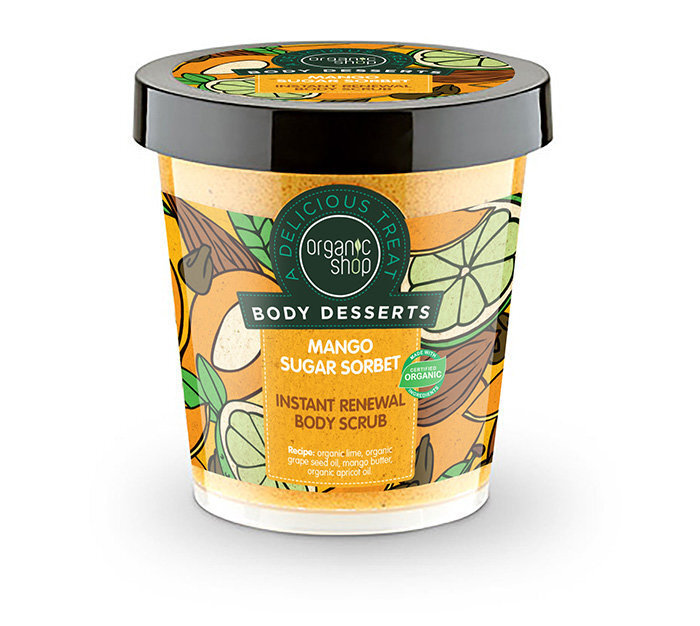 Atjaunojošs ķermeņa skrubis Organic Shop Body Desserts, 450 ml cena un informācija | Ķermeņa skrubji | 220.lv