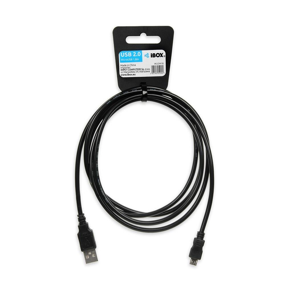 Datoru kabelis I-BOX MICRO USB 2A 1,8m cena un informācija | Kabeļi un vadi | 220.lv