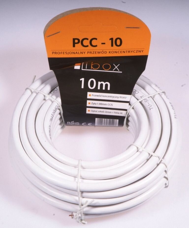 Aerial cable RG6 10m PCC10 LIBOX цена и информация | Kabeļi un vadi | 220.lv