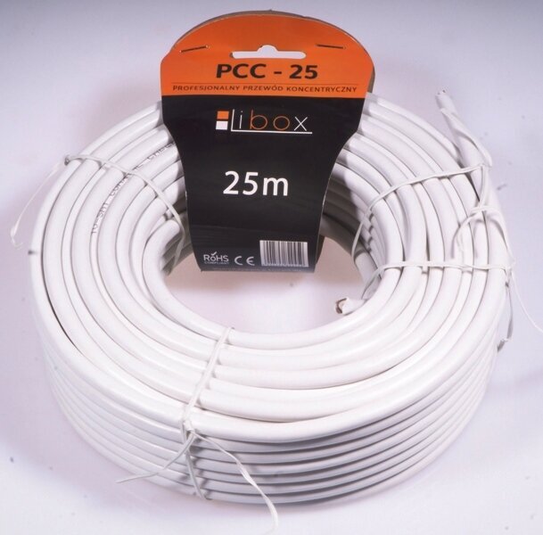 Aerial cable RG6 25m PCC25 LIBOX cena un informācija | Kabeļi un vadi | 220.lv