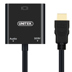 Unitek Adapter mini/micro HDMI to VGA + audio, Y-6355 цена и информация | Адаптеры и USB разветвители | 220.lv