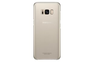 Samsung EF-QG955CFE Oriģināls Īpaši plāns aizmugures maks-apvalks G955 Galaxy S8 Plus / S8+ Caurspīdīgs/Zeltains цена и информация | Чехлы для телефонов | 220.lv