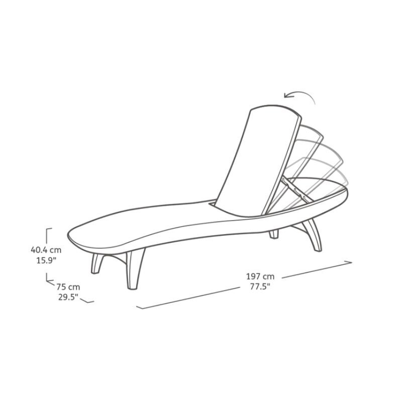 Plastmasas sauļošanās krēslu un galda komplekts Keter Pacific, brūns cena un informācija | Sauļošanās krēsli | 220.lv