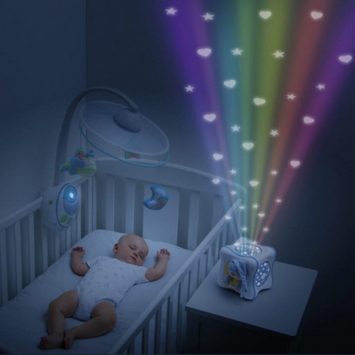 Naktslampa-projektors Chicco First Dreams Rainbow Cube, zila cena un informācija | Rotaļlietas zīdaiņiem | 220.lv