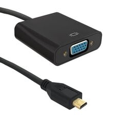 Qoltec Adapter Micro HDMI AM / VGA F | +3.5mm AUX | 0,2m cena un informācija | Kabeļi un vadi | 220.lv