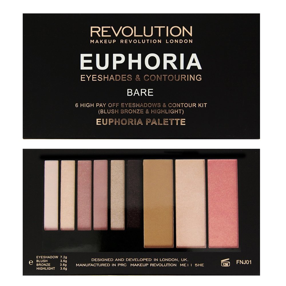 Acu ēnu palete Makeup Revolution London Euphoria 18 g, Bare cena un informācija | Acu ēnas, skropstu tušas, zīmuļi, serumi | 220.lv