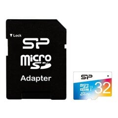 Atmiņas karte Silicon Power microSDHC UHS-I 32 GB + adapteris cena un informācija | Atmiņas kartes mobilajiem telefoniem | 220.lv