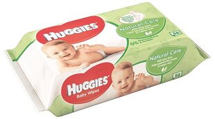Mitrās salvetes Huggies Natural Care, 168 gab. цена и информация | Одноразовые пеленки и влажные салфетки | 220.lv