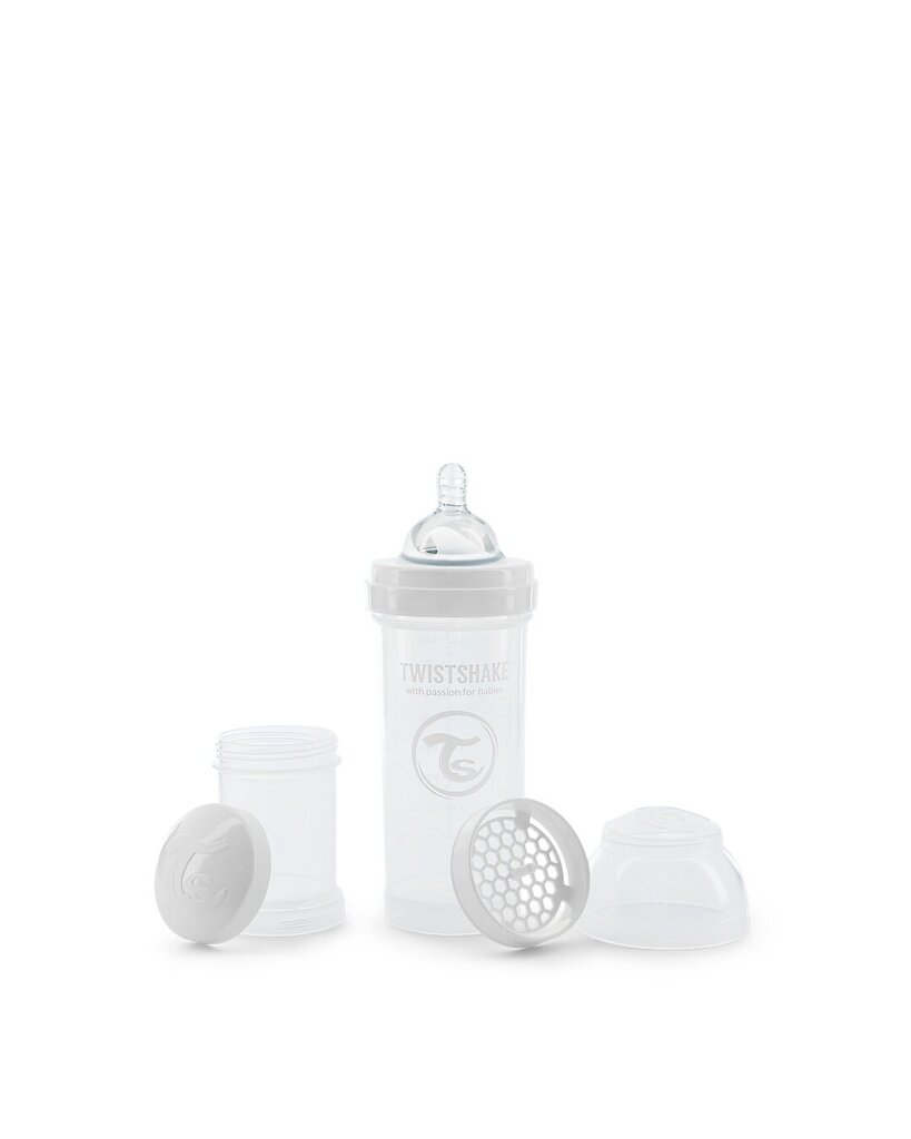 Pudelīte Twistshake Anti-Colic, 260 ml, White, balta cena un informācija | Bērnu pudelītes un to aksesuāri | 220.lv