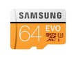 Samsung EVO microSDXC 64GB UHS-I U3 (60MB/s/100MB/s) cena un informācija | Atmiņas kartes mobilajiem telefoniem | 220.lv