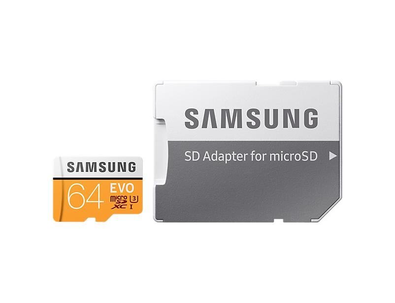 Samsung EVO microSDXC 64GB UHS-I U3 (60MB/s/100MB/s) цена и информация | Atmiņas kartes mobilajiem telefoniem | 220.lv