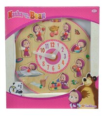 Деревянный пазл - часы Eichhorn Маша и Медведь цена и информация | Игрушки для малышей | 220.lv