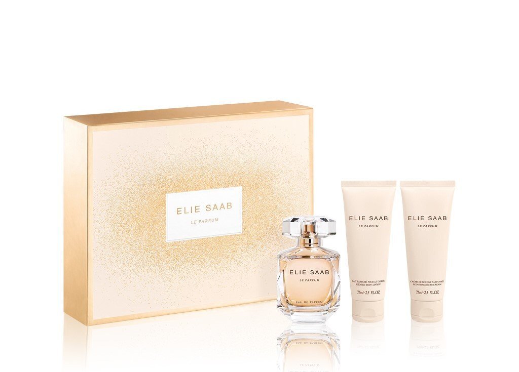 Komplekts Elie Saab Le Parfum sievietēm: parfimērijas ūdens, 50 ml EDP + ķermeņa losjons, 75 ml + dušas želeja, 75 ml cena un informācija | Sieviešu smaržas | 220.lv