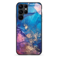 Zils zelta marmors - Galaxy S22 Ultra Glass Case [TIF 03B]. cena un informācija | Telefonu vāciņi, maciņi | 220.lv