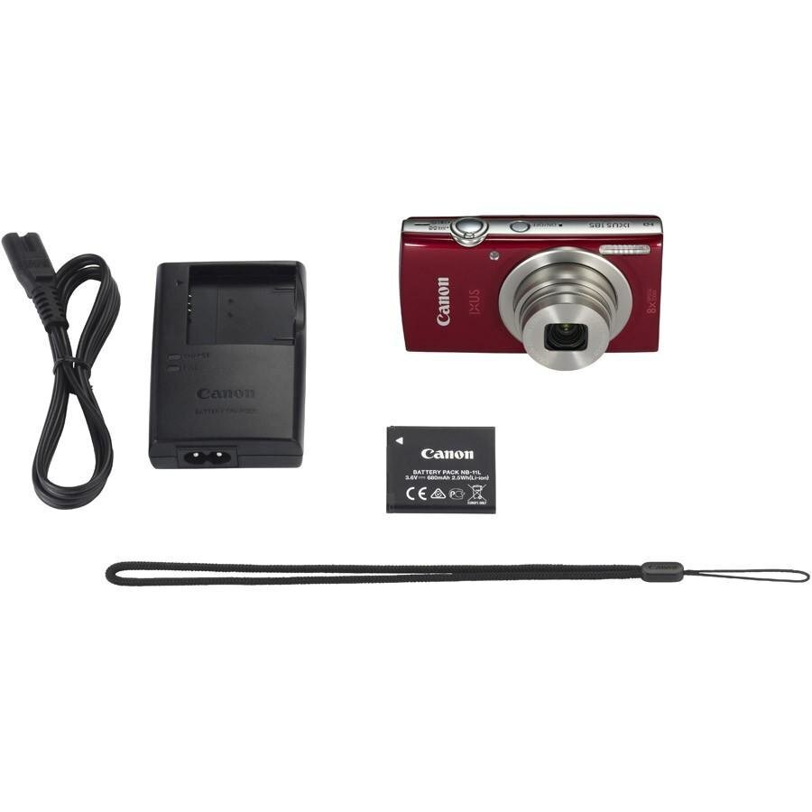 Canon IXUS 185, Red cena un informācija | Digitālās fotokameras | 220.lv