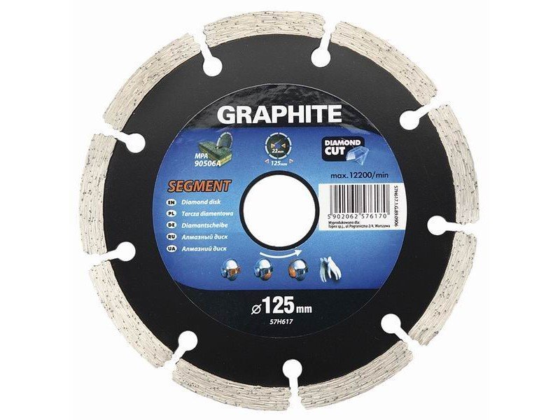 Dimanta disks GRAPHITE 57H617, diametrs 125mm, segmentēts cena un informācija | Rokas instrumenti | 220.lv