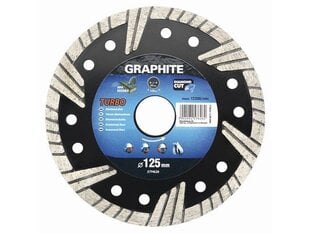 Диск алмазный GRAPHITE 57H626, диаметр 125 мм, Turbo цена и информация | Механические инструменты | 220.lv