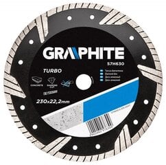 Dimanta disks GRAPHITE 57H630, diametrs 230mm, Turbo cena un informācija | Rokas instrumenti | 220.lv