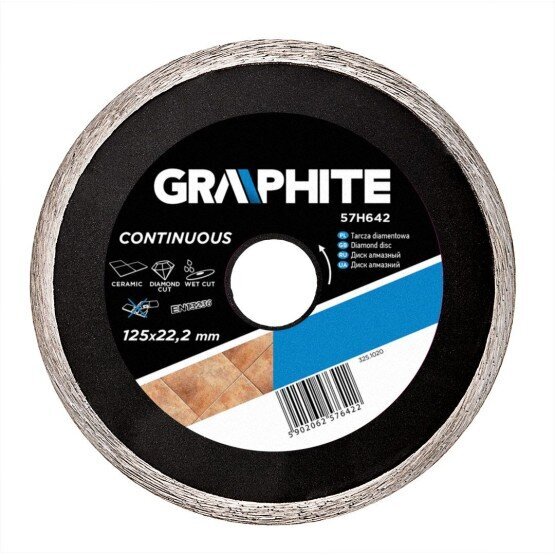 Dimanta disks GRAPHITE 57H642, diametrs 125mm, nepārtraukts цена и информация | Rokas instrumenti | 220.lv