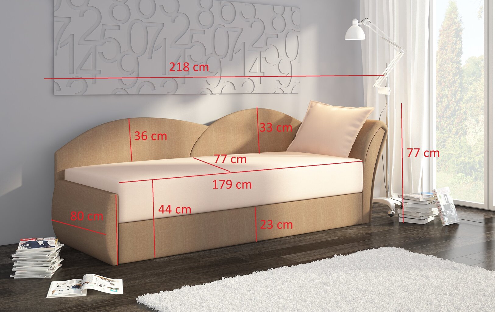 Dīvāns - gulta Aga, tauriņi cena un informācija | Dīvāni | 220.lv