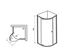 Dušas kabīne Ravak PSKK3, 100x100 cm цена и информация | Душевые кабины | 220.lv