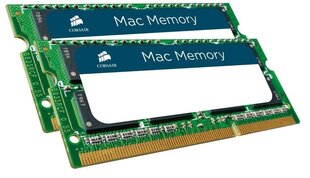 Corsair Mac Memory 16GB DDR3 CL9 SO-DIMM KIT OF 2 CMSA16GX3M2A1333C9 цена и информация | Оперативная память (RAM) | 220.lv