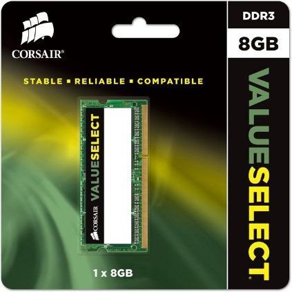 Corsair 8GB 1333MHz DDR3 SODIMM CMSO8GX3M1C1333C9 cena un informācija | Operatīvā atmiņa (RAM) | 220.lv