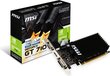 MSI GeForce GT 710 1GB DDR3 (64 bit) HDMI, DVI, D-arb (GT 710 1GD3H LP) (V809-1899R) cena un informācija | Videokartes (GPU) | 220.lv