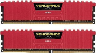 Corsair Vengeance LPX DDR4, 8GB, 2666MHz, CL16, Red (CMK8GX4M1A2666C16R) цена и информация | Оперативная память (RAM) | 220.lv