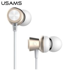 Usams EP-12 Plating Universālas In-Ear Mūzikas un Zvanu Austņas i3.5mm ar Mikrofonu un Pulti Balta цена и информация | Наушники | 220.lv