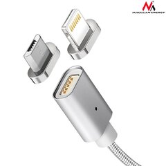 Магнитный кабель micro USB серебристый Maclean Energy MCE 160 цена и информация | Кабели и провода | 220.lv