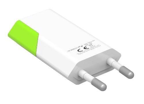 Techly Slim USB charger 230V -> 5V/1A white/green cena un informācija | Lādētāji un adapteri | 220.lv
