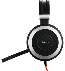 Jabra Evolve 80 UC Duo Black cena un informācija | Austiņas | 220.lv