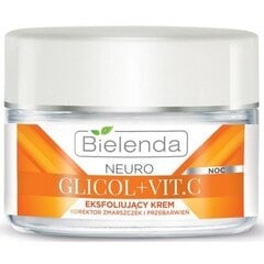 Bielenda Neuro Glikol + Vitamin C pretgrumbu ādas toni izlīdzinošs nakts krēms 50 ml cena un informācija | Sejas krēmi | 220.lv