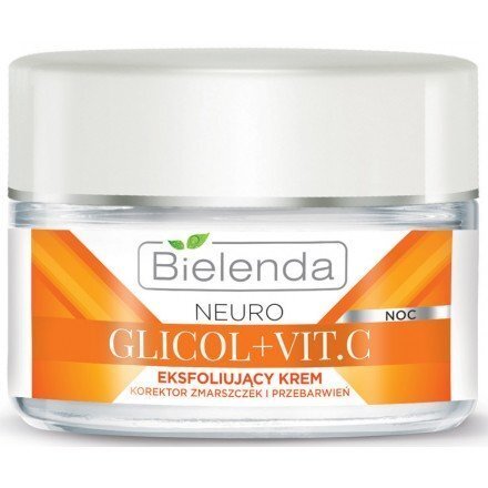 Bielenda Neuro Glikol + Vitamin C pretgrumbu ādas toni izlīdzinošs nakts krēms 50 ml cena un informācija | Sejas krēmi | 220.lv
