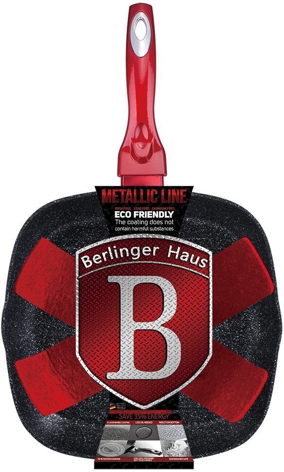 Berlinger Haus panna Metallic Line Grill, 28 cm cena un informācija | Pannas | 220.lv