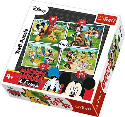 Puzle “Mickey Mouse” Trefl, 35 + 45 + 54 + 70 cena un informācija | Puzles, 3D puzles | 220.lv