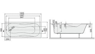 Ванна Sanplast WP / AS​ цена и информация | Для ванны | 220.lv