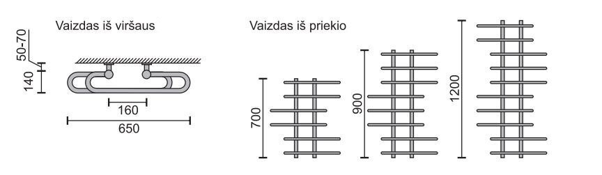 Dvieļu žāvētājs Rosela Akord, Matēts tērauds, 650x700 mm, 340W цена и информация | Dvieļu žāvētāji | 220.lv