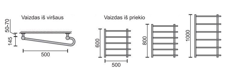 Dvieļu žāvētājs Rosela H, 500x600 mm, 250W cena un informācija | Dvieļu žāvētāji | 220.lv