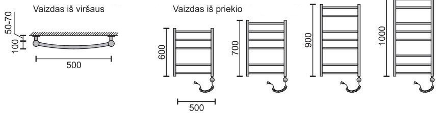 Elektriskais dvieļu žāvētājs Rosela Sonata ar sildīšanas elementu, 500x600 mm, 200W цена и информация | Dvieļu žāvētāji | 220.lv