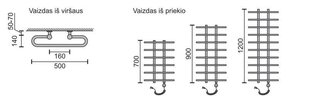 Elektriskais dvieļu žāvētājs Rosela Gama ar sildīšanas elementu, Pulēts tērauds, 500x700 mm, 200W цена и информация | Радиаторы для ванной | 220.lv