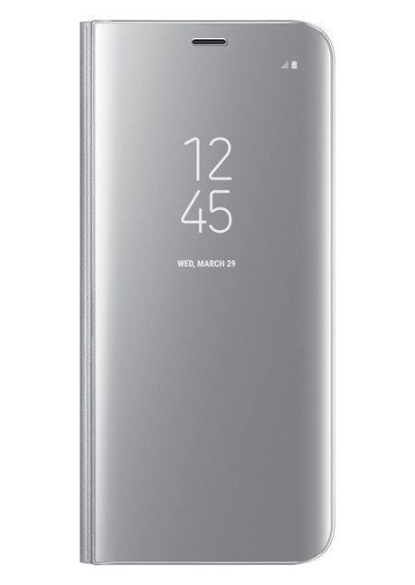 Sāniski atverams maciņš Clear View priekš Samsung Galaxy S8 (G950), Sudrabains cena un informācija | Telefonu vāciņi, maciņi | 220.lv