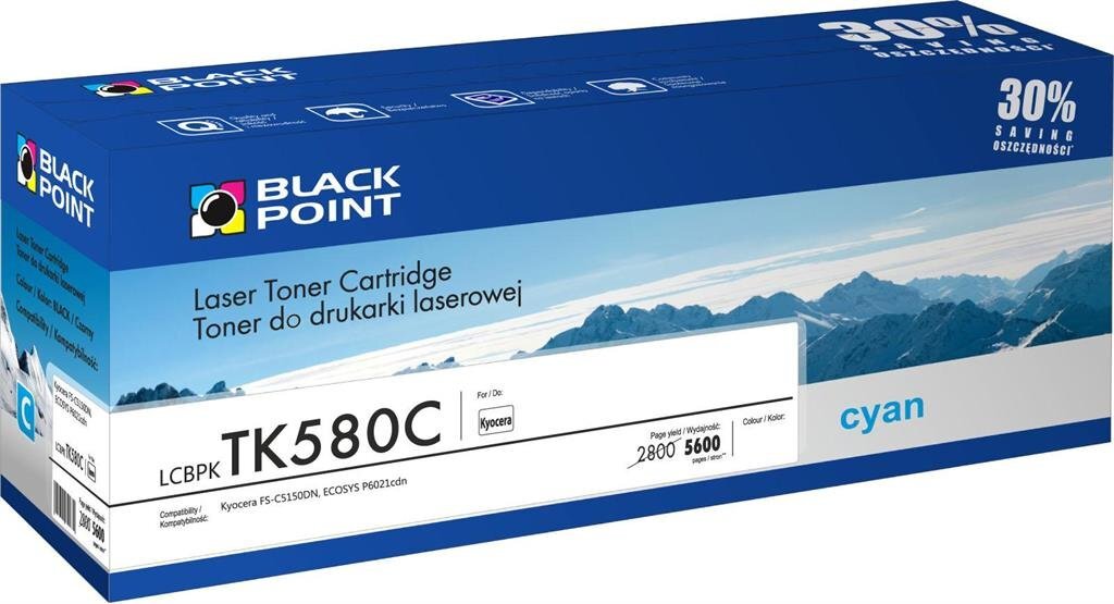 Toner Black Point LCBPKTK580C | cyan | 5600 pp | Kyocera TK-580C cena un informācija | Kārtridži lāzerprinteriem | 220.lv