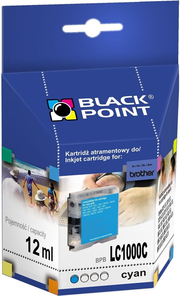 Ink cartridge Black Point BPBLC1000/970XLC | cyan | 26 ml | Brother LC1000/970C cena un informācija | Tintes kārtridži | 220.lv